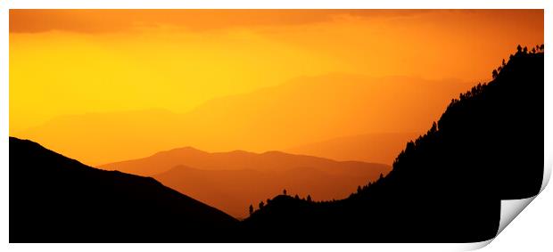 Sunset Over the Overberg, Western Cape, South Africa Print by Neil Overy