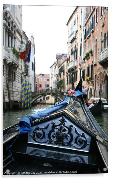 Venice Gondola Trip Acrylic by Sandra Day