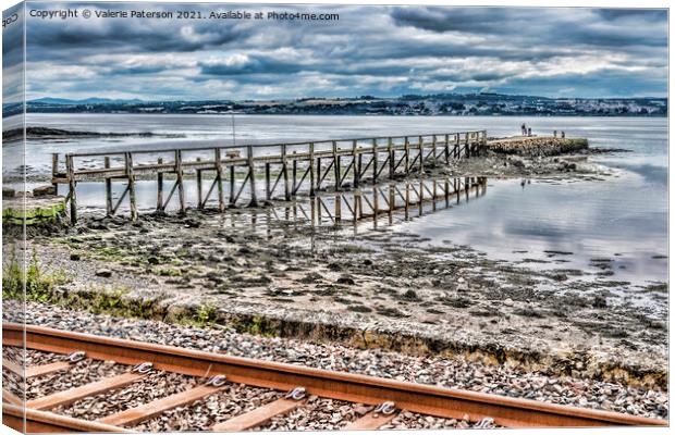 Culross Old Pier Canvas Print by Valerie Paterson