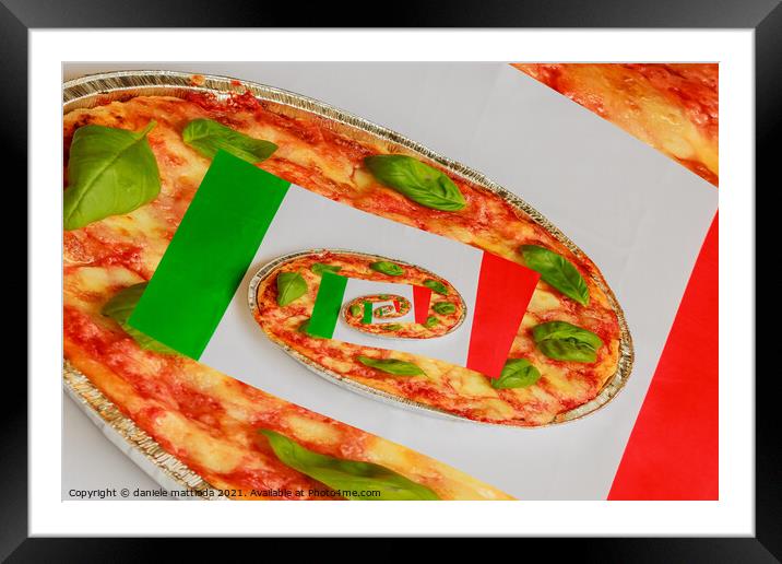 effect droste italian pizza Framed Mounted Print by daniele mattioda