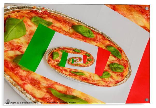 effect droste italian pizza Acrylic by daniele mattioda