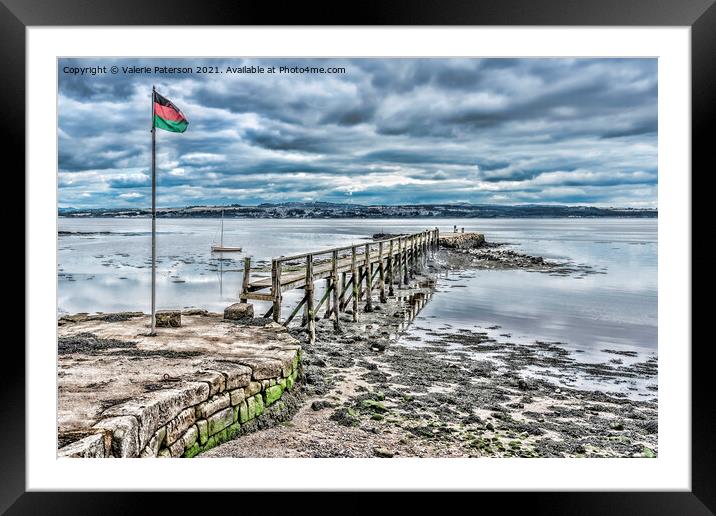 The Old Pier Culross Framed Mounted Print by Valerie Paterson