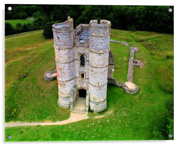 Donnington Castle Acrylic by jamie stevens Helicammedia