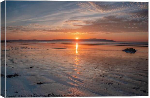 Sunset Downhill Beach, County Londonderry Canvas Print by kenneth Dougherty