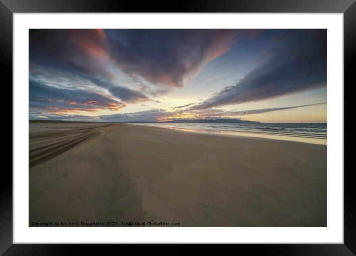 Sunset, Downhill Beach, County Derry, Northern Ire Framed Mounted Print by kenneth Dougherty
