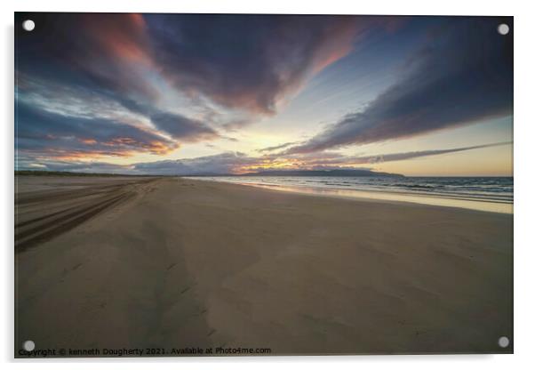 Sunset, Downhill Beach, County Derry, Northern Ire Acrylic by kenneth Dougherty