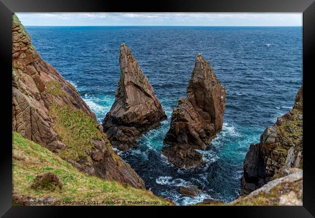 Sea stacks Tory Island, Donegal,Ireland. Framed Print by kenneth Dougherty