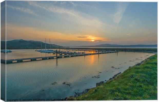 Sunset at Fahan Marina, Donegal, Ireland. Canvas Print by kenneth Dougherty
