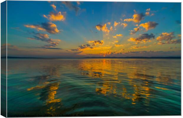Sunset on Lough Foyle, Northern Ireland. Canvas Print by kenneth Dougherty