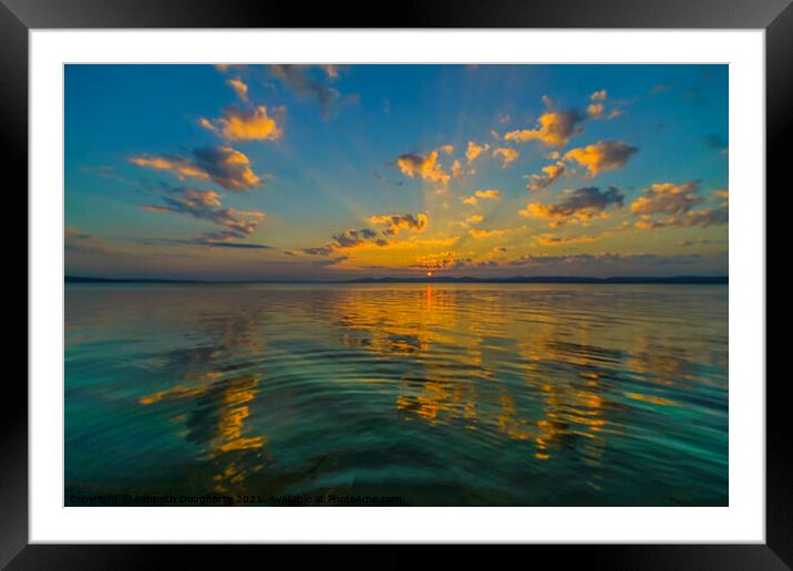 Sunset on Lough Foyle, Northern Ireland. Framed Mounted Print by kenneth Dougherty