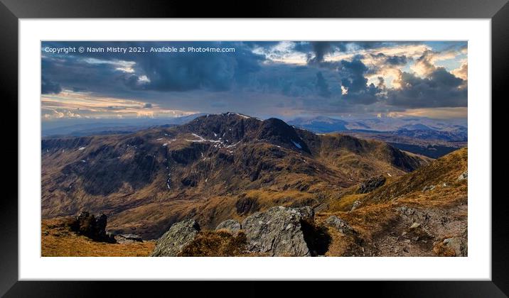 A view of Stùc a' Chròin from Ben Vorlich Framed Mounted Print by Navin Mistry