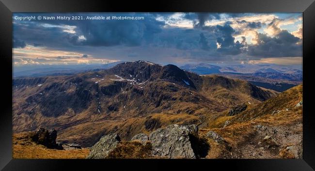 A view of Stùc a' Chròin from Ben Vorlich Framed Print by Navin Mistry