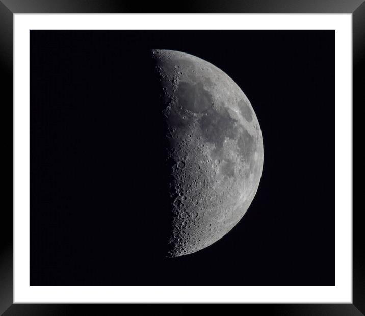 Waxing Crescent Super Moon Framed Mounted Print by Ray Hill