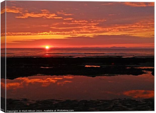 Cumbria beach sunset Canvas Print by Mark Ritson