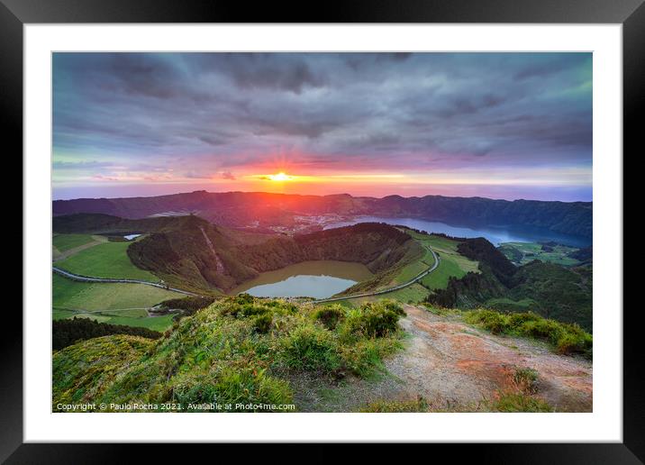 Sao Miguel - Azores - Lagoons at sunset Framed Mounted Print by Paulo Rocha