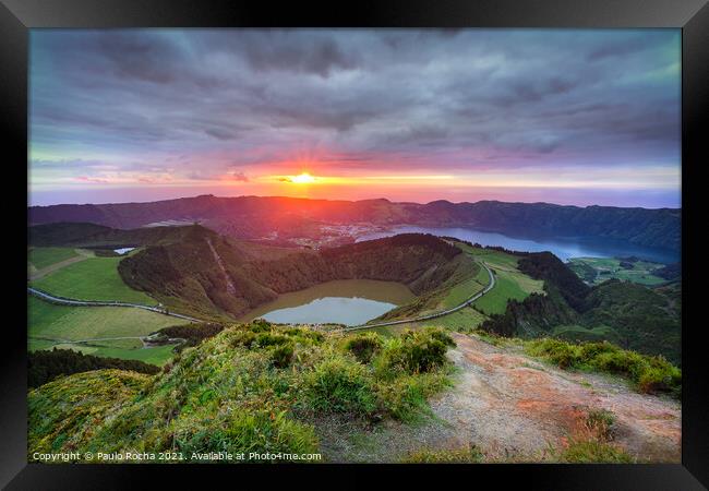 Sao Miguel - Azores - Lagoons at sunset Framed Print by Paulo Rocha
