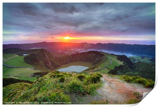 Sao Miguel - Azores - Lagoons at sunset Print by Paulo Rocha