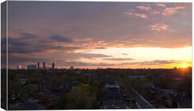 Scenic panoramic sunset view of Toronto skyline Canvas Print by Elijah Lovkoff
