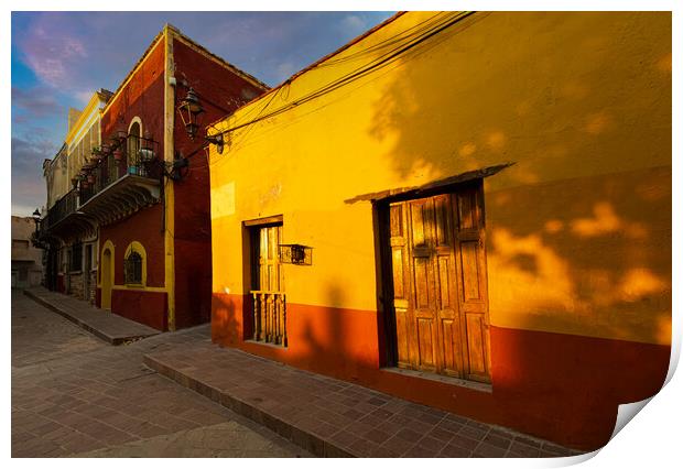 Guanajuato, Mexico, Scenic cobbled streets and traditional colorful colonial architecture in Guanajuato historic city center Print by Elijah Lovkoff