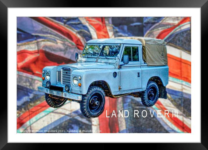 Land Rover Series III Framed Mounted Print by Alison Chambers