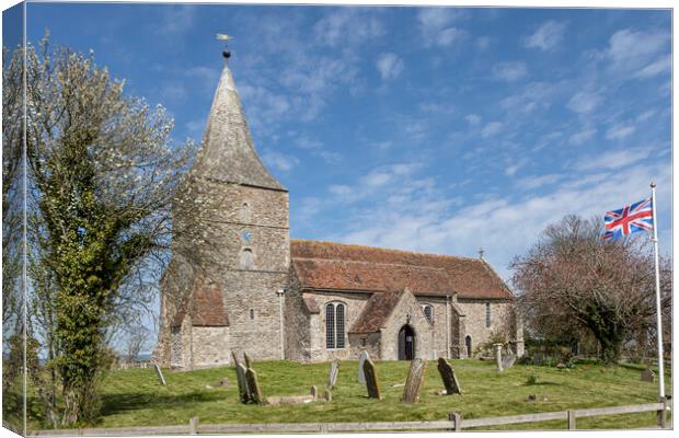 St Mary in the Marsh Canvas Print by David Hare
