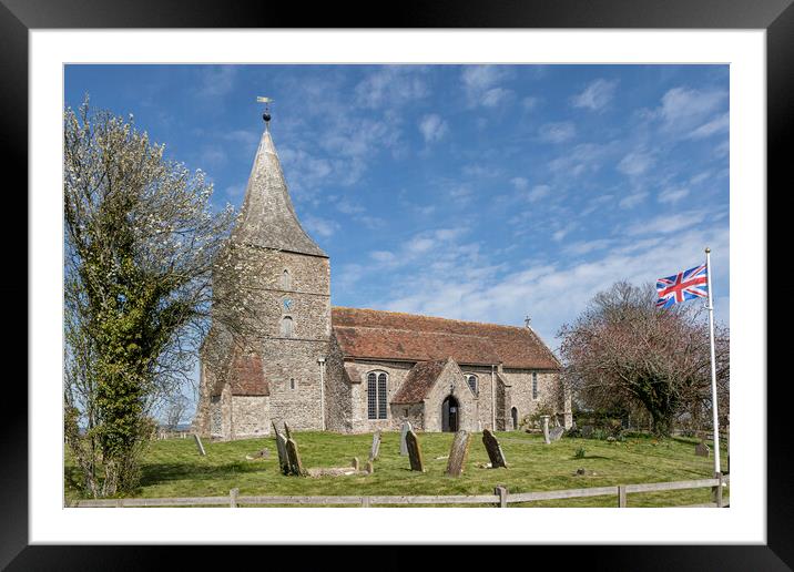St Mary in the Marsh Framed Mounted Print by David Hare