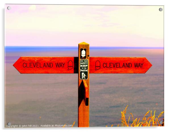 Cleveland Way coastal footpath Acrylic by john hill