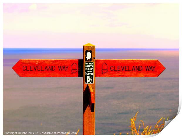 Cleveland Way coastal footpath Print by john hill