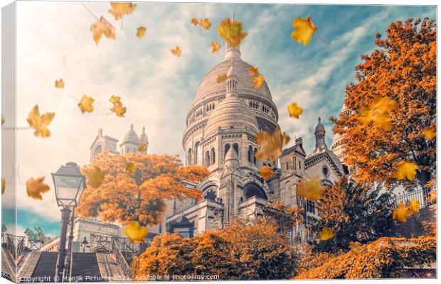 Autumn in Montmartre Canvas Print by Manjik Pictures