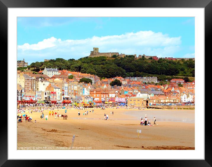 Scarborough South beach in North Yorkshire. Framed Mounted Print by john hill