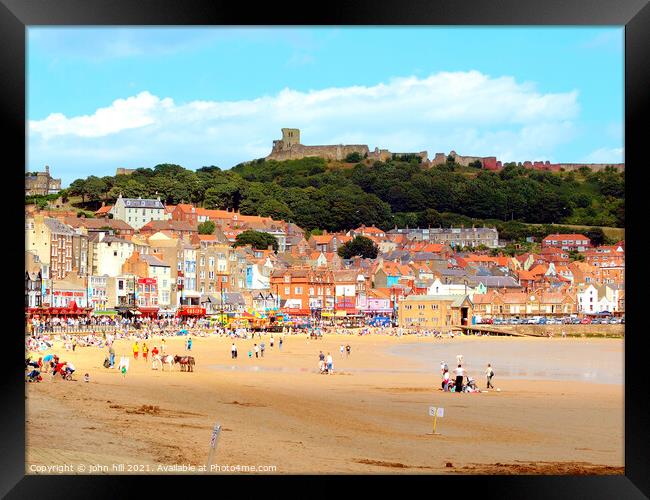 Scarborough South beach in North Yorkshire. Framed Print by john hill