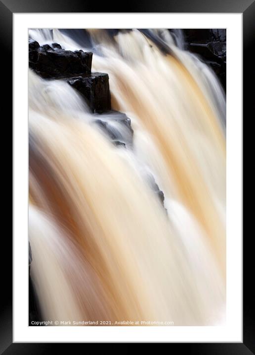 Low Force Waterfall in Upper Teesdale Framed Mounted Print by Mark Sunderland