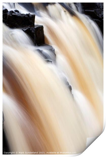 Low Force Waterfall in Upper Teesdale Print by Mark Sunderland