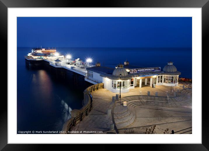 Cromer Pier at Night Framed Mounted Print by Mark Sunderland