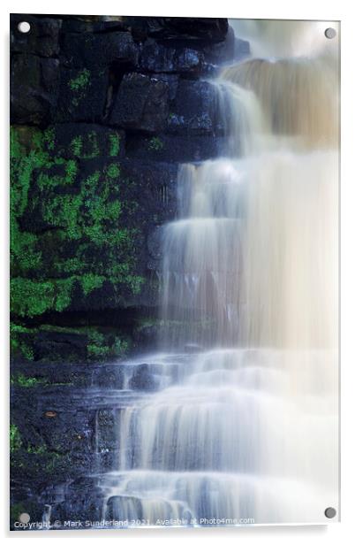 Mill Gill Force near Askrigg Acrylic by Mark Sunderland