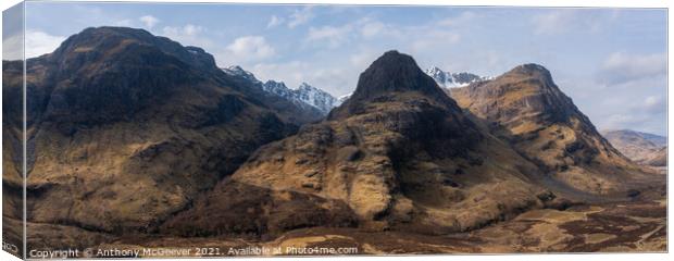 The three sisters of Glencoe  Canvas Print by Anthony McGeever