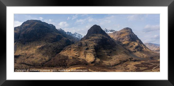 The three sisters of Glencoe  Framed Mounted Print by Anthony McGeever