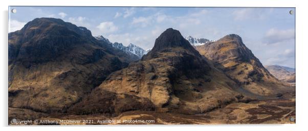The three sisters of Glencoe  Acrylic by Anthony McGeever