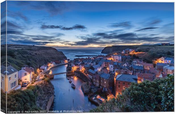 The Blue Hour at Staithes Canvas Print by Paul Smith