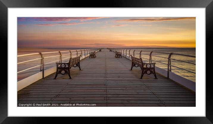Sunrise at Saltburn Pier Framed Mounted Print by Paul Smith