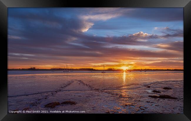 Sunset at Ramsholt Framed Print by Paul Smith
