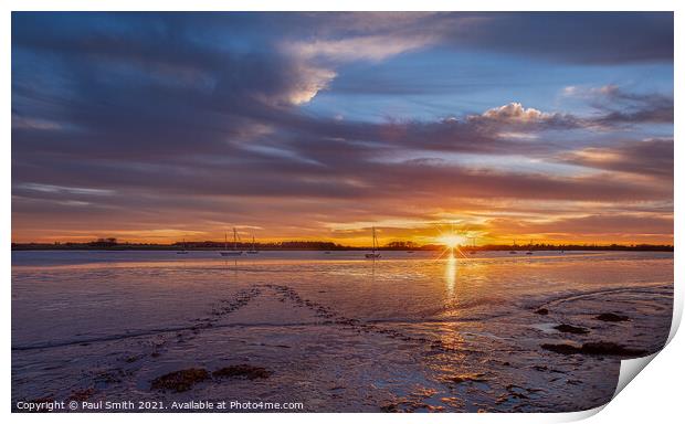 Sunset at Ramsholt Print by Paul Smith