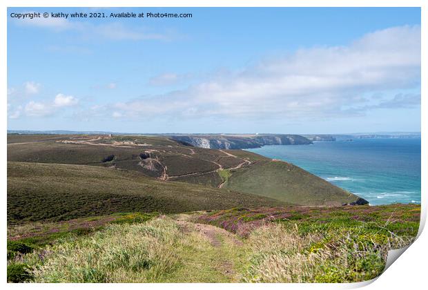 St Agnes mines,St Agnes Head,Cornwall Print by kathy white