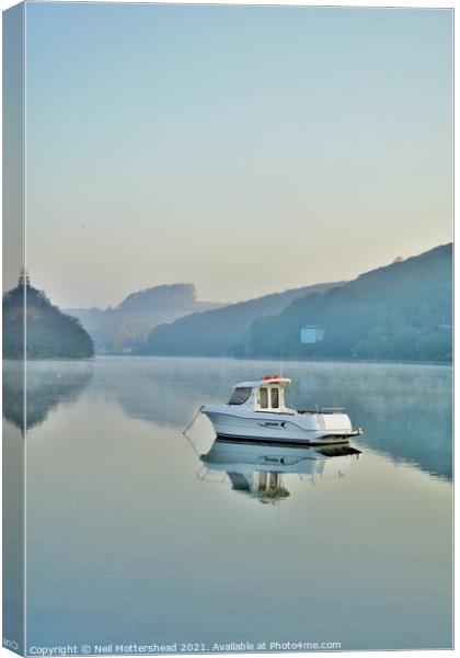 Looking Up The East Looe River. Canvas Print by Neil Mottershead