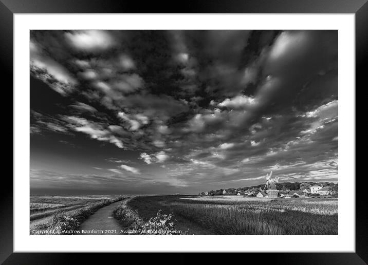 Cley In Summer Framed Mounted Print by Andrew Bamforth