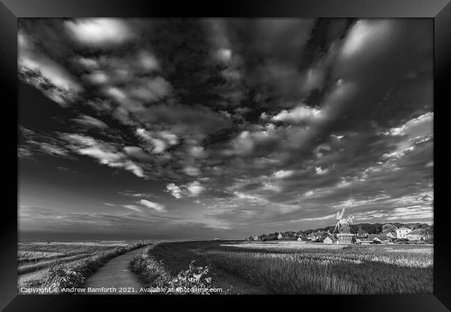 Cley In Summer Framed Print by Andrew Bamforth