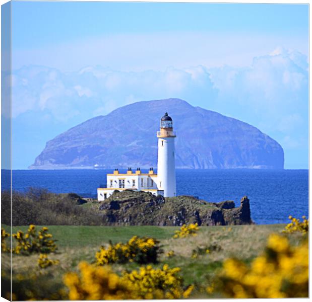 Turnberry lighthouse and Ailsa Craig, Scotland Canvas Print by Allan Durward Photography