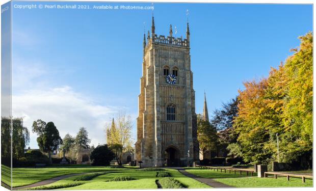 Abbey Bell Tower in Evesham Worcestershire Canvas Print by Pearl Bucknall