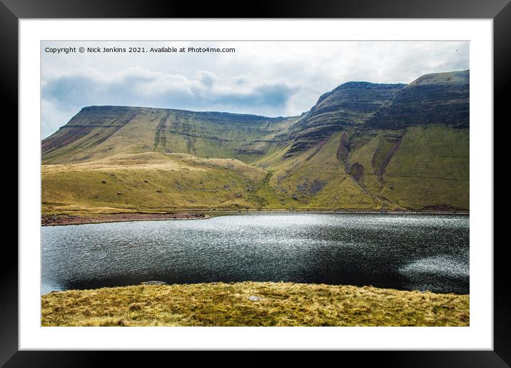 Llyn y Fan Fach Lake Black Mountain Brecon Beacons Framed Mounted Print by Nick Jenkins