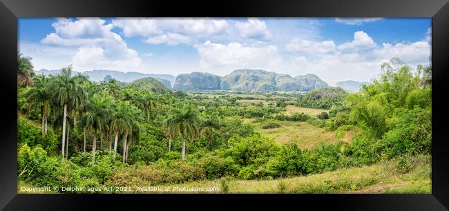 Cuba. Panorama of Vinales Valley Framed Print by Delphimages Art